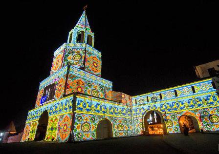 В Казани появилось весеннее световое шоу на стенах Спасской башни