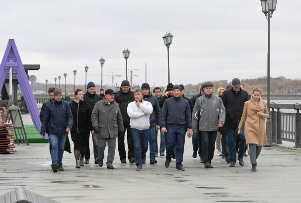 Кремлевскую набережную посетил Президент Татарстана Р. Минниханов
